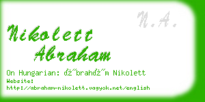 nikolett abraham business card